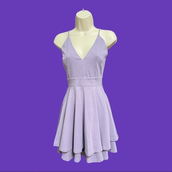 Windsor Lavender with Lace Flirty Mini Dress XL Junior. - Picture 1 of 5